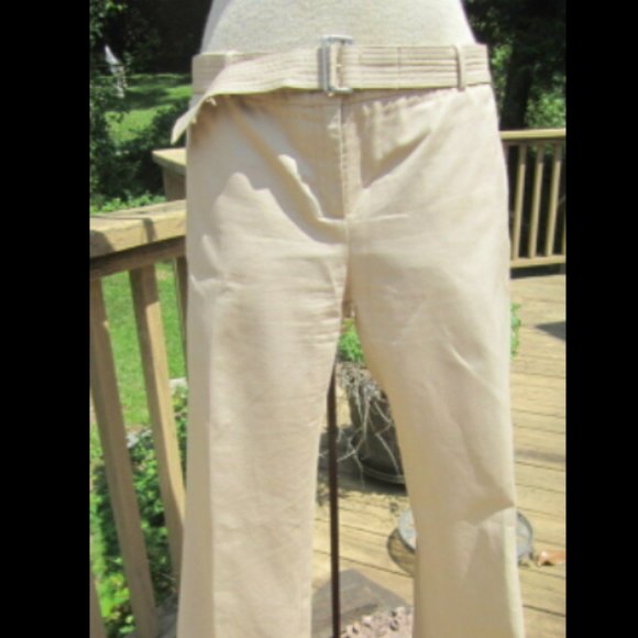 Size 12 BALLY COTTON khaki PANTS with BELT - EXTREMELY RARE AND UNUSUAL FIND!! - Picture 2 of 12